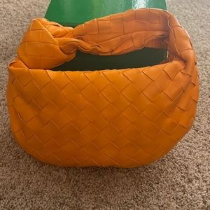 Bottega Veneta Orange Intrecciato Leather Jodie Bag